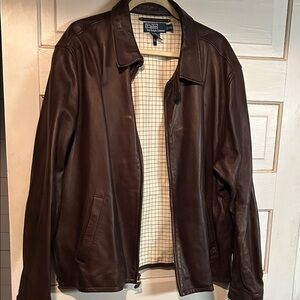 Polo by Ralph Lauren Men's Brown Leather Jacket
